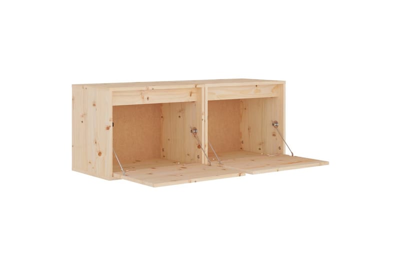 Veggskap 2 stk 45x30x35 cm heltre furu - Brun - Møbler - Mediamøbel & tv møbel - TV-benk & mediabenk