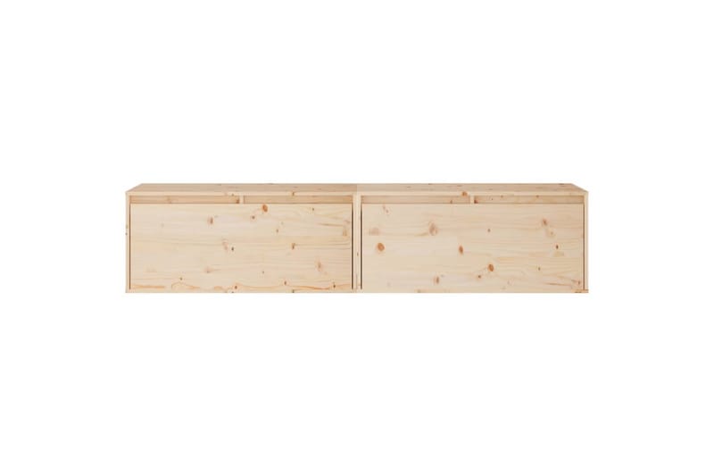 Veggskap 2 stk 80x30x35 cm heltre furu - Brun - Møbler - Mediamøbel & tv møbel - TV-benk & mediabenk