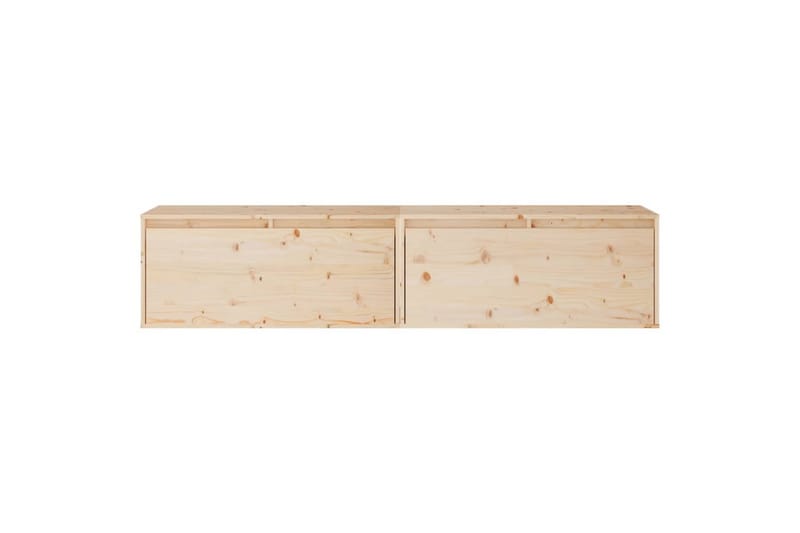 Veggskap 2 stk 80x30x35 cm heltre furu - Brun - TV-benk & mediabenk