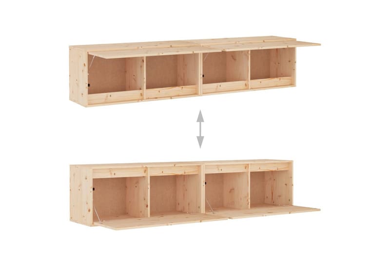 Veggskap 2 stk 80x30x35 cm heltre furu - Brun - Møbler - Mediamøbel & tv møbel - TV-benk & mediabenk