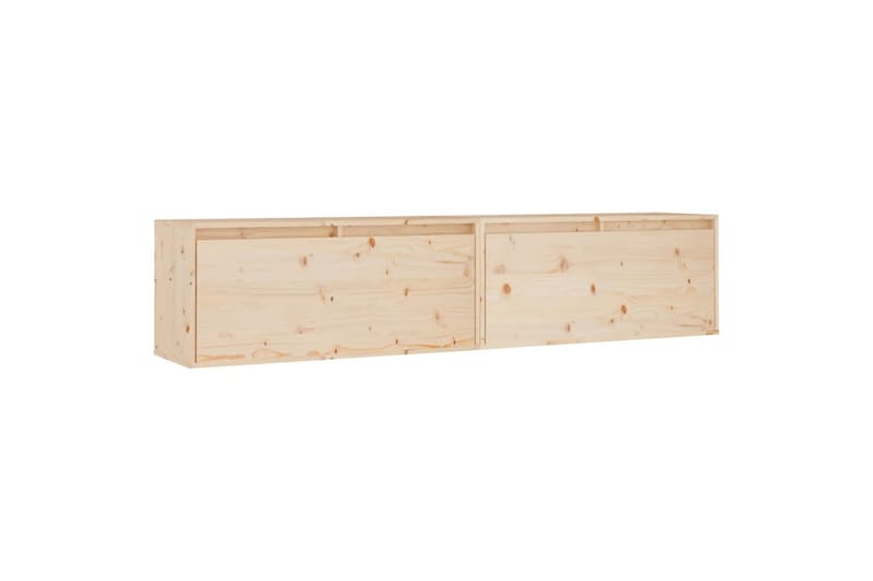 Veggskap 2 stk 80x30x35 cm heltre furu - Brun - Møbler - Mediamøbel & tv møbel - TV-benk & mediabenk