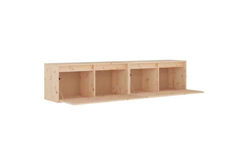 Veggskap 2 stk 80x30x35 cm heltre furu - Brun - TV-benk & mediabenk