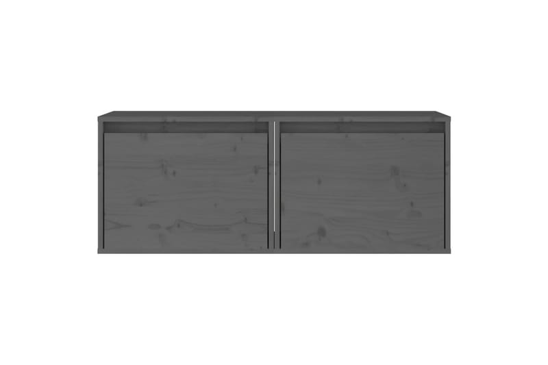 Veggskap 2 stk grå 45x30x35 cm heltre furu - Grå - TV-benk & mediabenk