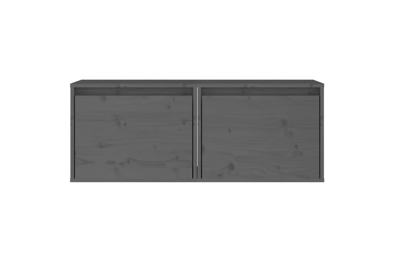 Veggskap 2 stk grå 45x30x35 cm heltre furu - Grå - Møbler - Mediamøbel & tv møbel - TV-benk & mediabenk
