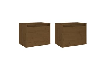 Veggskap 2 stk honningbrun 45x30x35 cm heltre furu - Brun - Møbler - Mediamøbel & tv møbel - TV-benk & mediabenk
