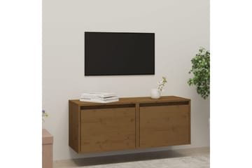 Veggskap 2 stk honningbrun 45x30x35 cm heltre furu - Brun - Møbler - Mediamøbel & tv møbel - TV-benk & mediabenk