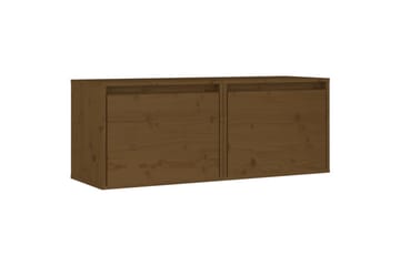 Veggskap 2 stk honningbrun 45x30x35 cm heltre furu - Brun - Møbler - Mediamøbel & tv møbel - TV-benk & mediabenk
