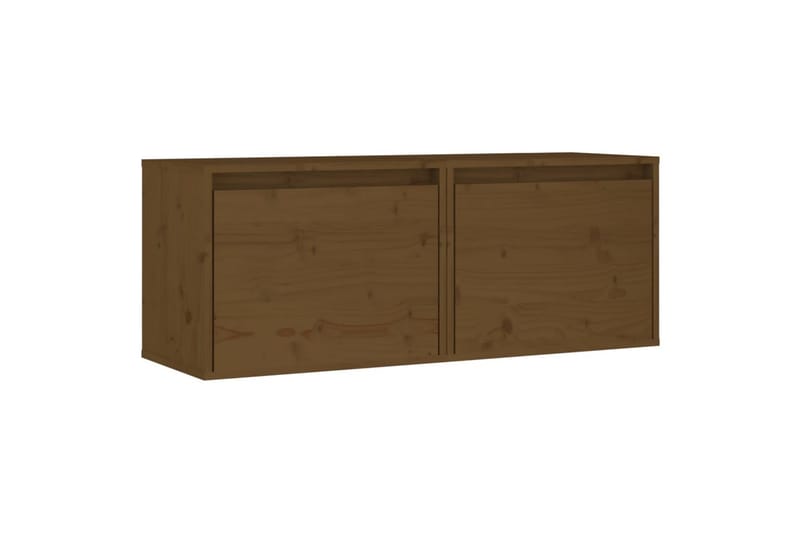 Veggskap 2 stk honningbrun 45x30x35 cm heltre furu - Brun - TV-benk & mediabenk