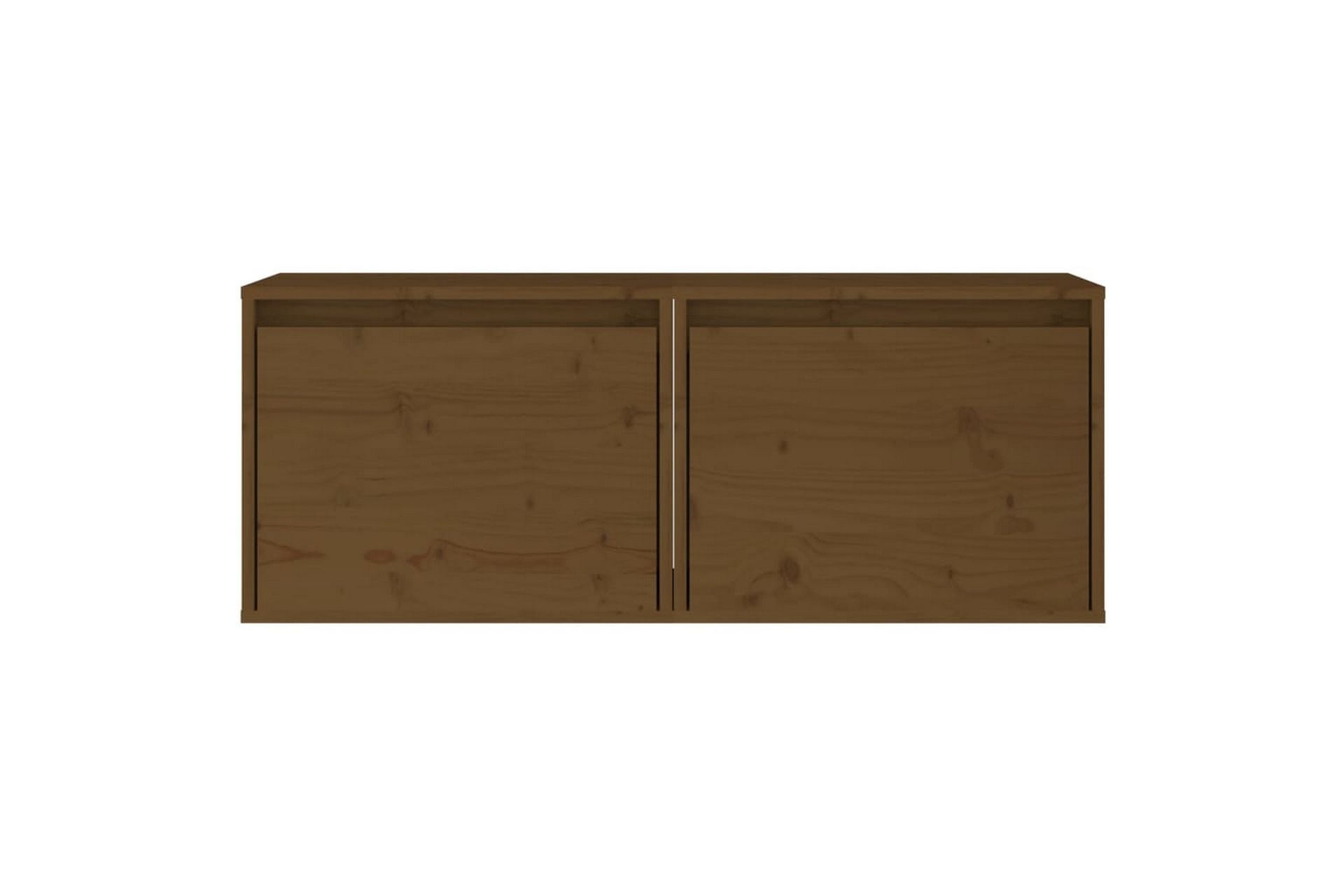Veggskap 2 stk honningbrun 45x30x35 cm heltre furu - Brun - Møbler - Mediamøbel & tv møbel - TV-benk & mediabenk