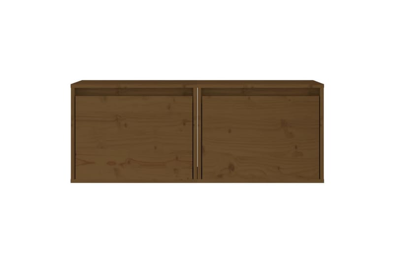 Veggskap 2 stk honningbrun 45x30x35 cm heltre furu - Brun - Møbler - Mediamøbel & tv møbel - TV-benk & mediabenk