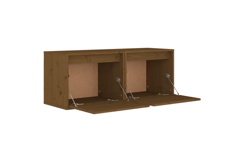 Veggskap 2 stk honningbrun 45x30x35 cm heltre furu - Brun - TV-benk & mediabenk