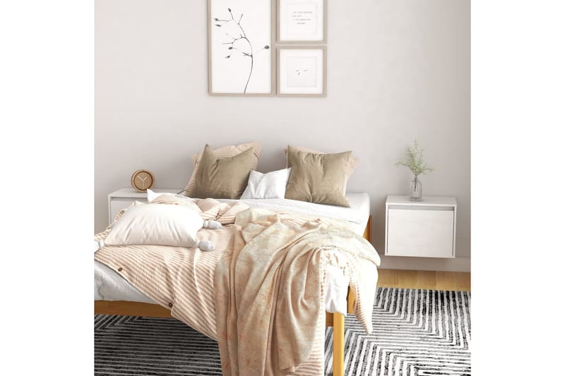 Veggskap 2 stk hvit 45x30x35 cm heltre furu - Hvit - Møbler - Mediamøbel & tv møbel - TV-benk & mediabenk