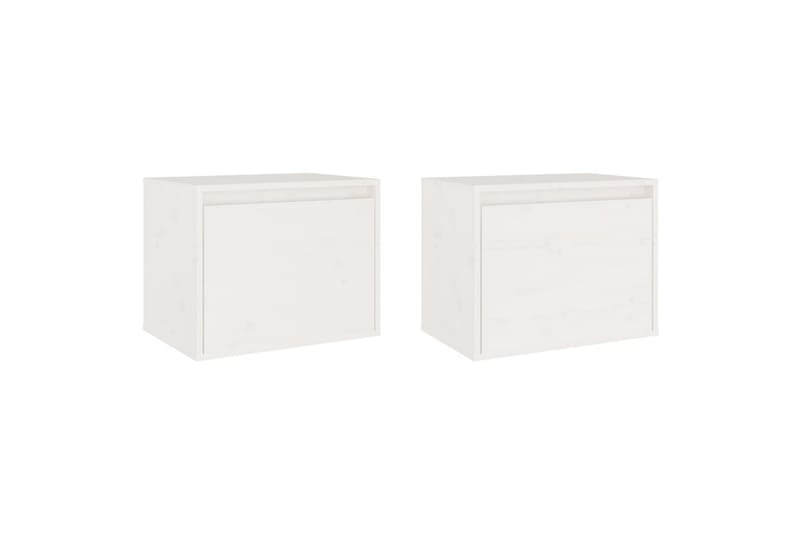 Veggskap 2 stk hvit 45x30x35 cm heltre furu - Hvit - Møbler - Mediamøbel & tv møbel - TV-benk & mediabenk
