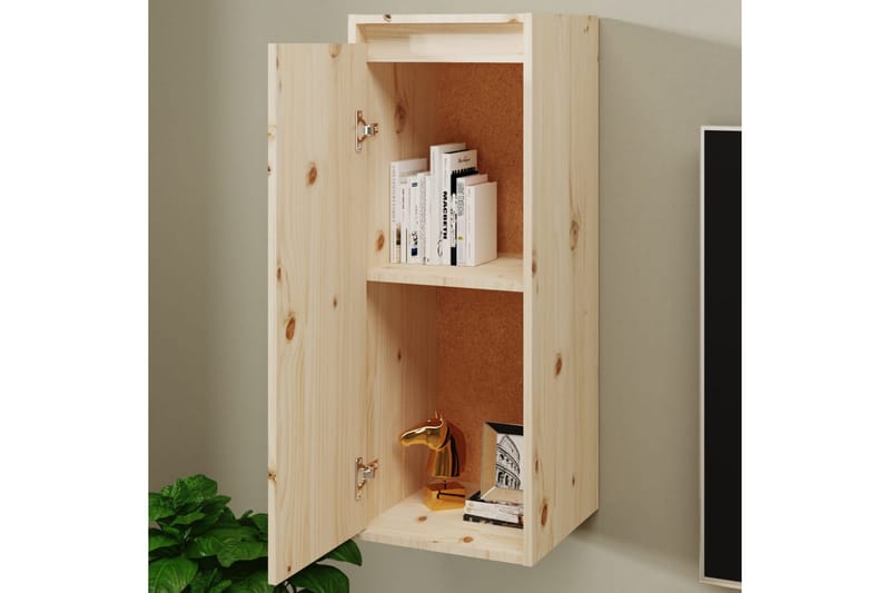 Veggskap 30x30x80 cm heltre furu - Brun - Møbler - Mediamøbel & tv møbel - TV-benk & mediabenk