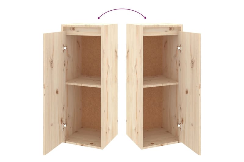 Veggskap 30x30x80 cm heltre furu - Brun - Møbler - Mediamøbel & tv møbel - TV-benk & mediabenk