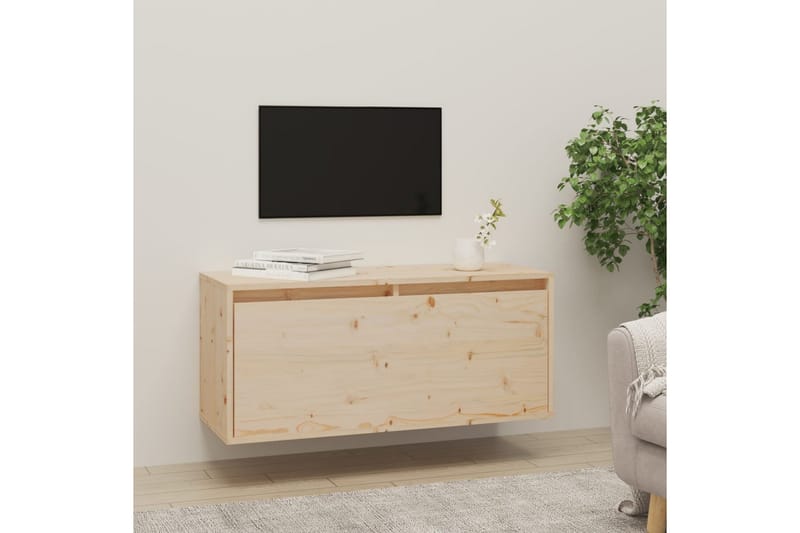 Veggskap 80x30x35 cm heltre furu - Brun - Møbler - Mediamøbel & tv møbel - TV-benk & mediabenk