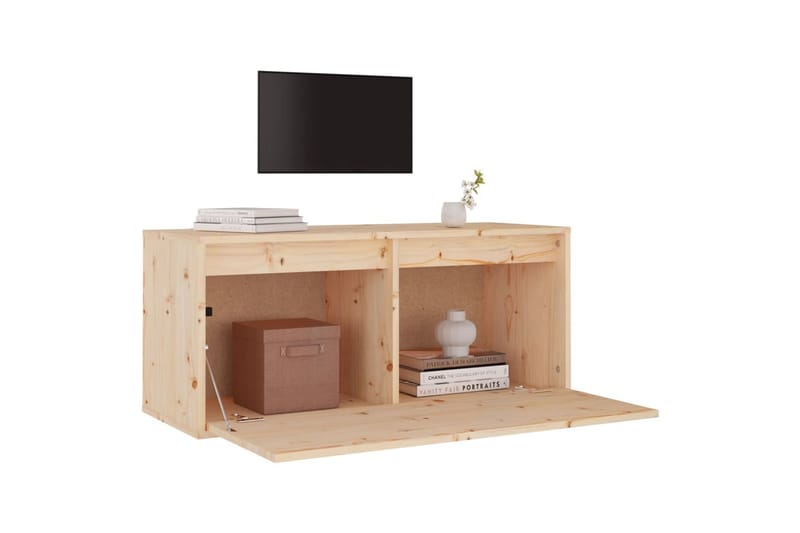 Veggskap 80x30x35 cm heltre furu - Brun - Møbler - Mediamøbel & tv møbel - TV-benk & mediabenk