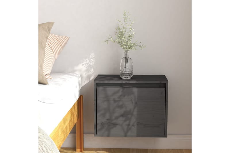 Veggskap grå 45x30x35 cm heltre furu - Grå - TV-benk & mediabenk