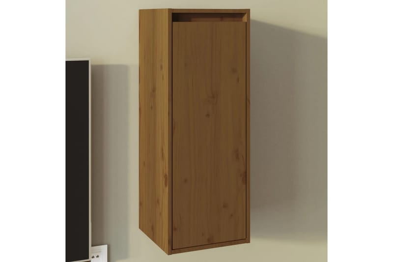 Veggskap honningbrun 30x30x80 cm heltre furu - Brun - Møbler - Mediamøbel & tv møbel - TV-benk & mediabenk
