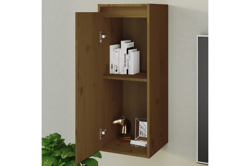 Veggskap honningbrun 30x30x80 cm heltre furu - Brun - Møbler - Mediamøbel & tv møbel - TV-benk & mediabenk