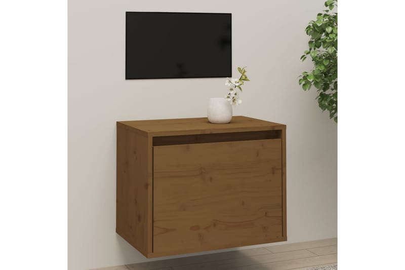 Veggskap honningbrun 45x30x35 cm heltre furu - Brun - Møbler - Mediamøbel & tv møbel - TV-benk & mediabenk