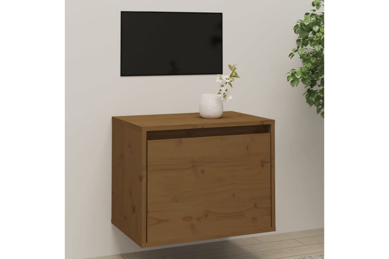 Veggskap honningbrun 45x30x35 cm heltre furu - Brun - TV-benk & mediabenk