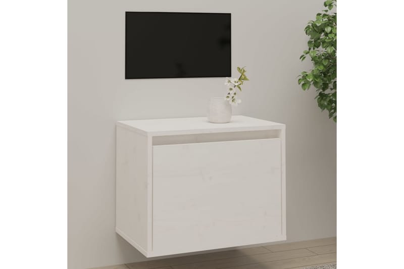 Veggskap hvit 45x30x35 cm heltre furu - Hvit - Møbler - Mediamøbel & tv møbel - TV-benk & mediabenk
