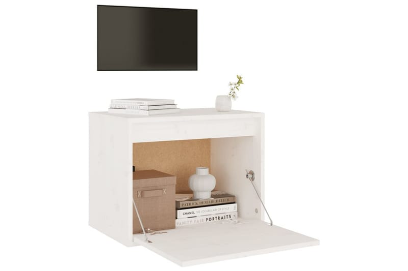 Veggskap hvit 45x30x35 cm heltre furu - Hvit - Møbler - Mediamøbel & tv møbel - TV-benk & mediabenk