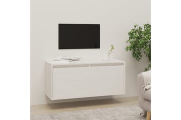 Veggskap hvit 80x30x35 cm heltre furu - Hvit - Møbler - Mediamøbel & tv møbel - TV-benk & mediabenk