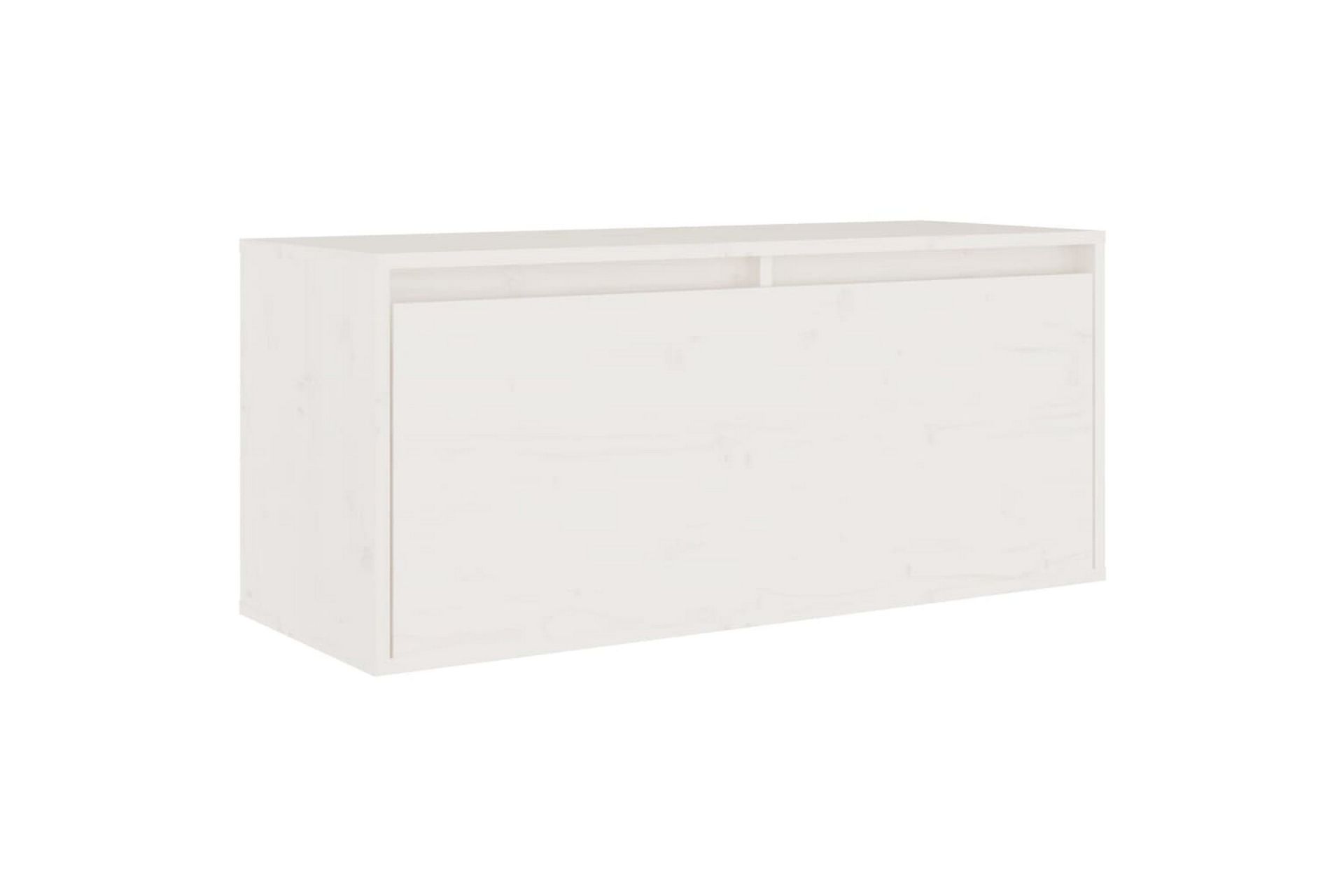 Veggskap hvit 80x30x35 cm heltre furu - Hvit - Møbler - Mediamøbel & tv møbel - TV-benk & mediabenk
