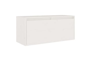 Veggskap hvit 80x30x35 cm heltre furu - Hvit - Møbler - Mediamøbel & tv møbel - TV-benk & mediabenk
