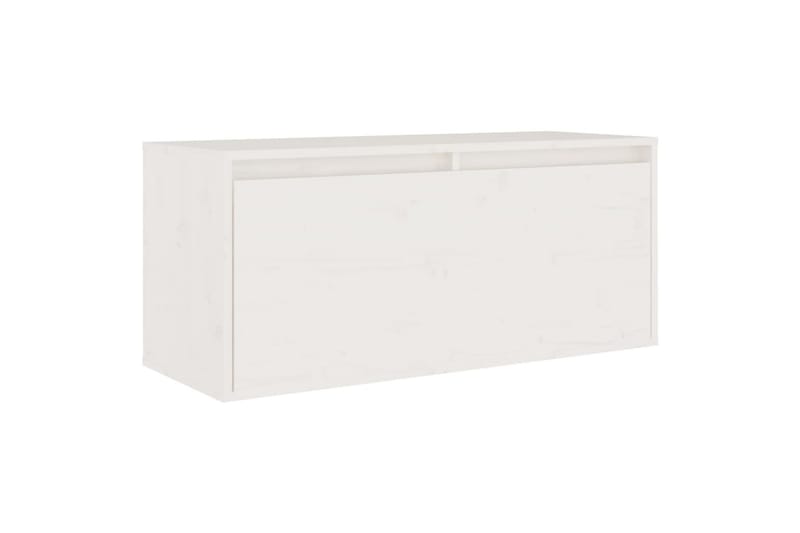 Veggskap hvit 80x30x35 cm heltre furu - Hvit - Møbler - Mediamøbel & tv møbel - TV-benk & mediabenk