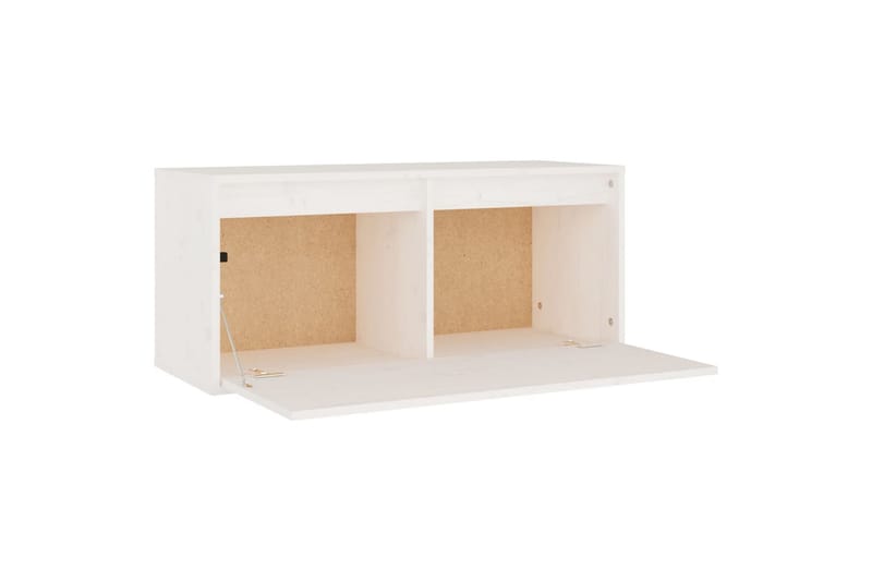 Veggskap hvit 80x30x35 cm heltre furu - Hvit - Møbler - Mediamøbel & tv møbel - TV-benk & mediabenk