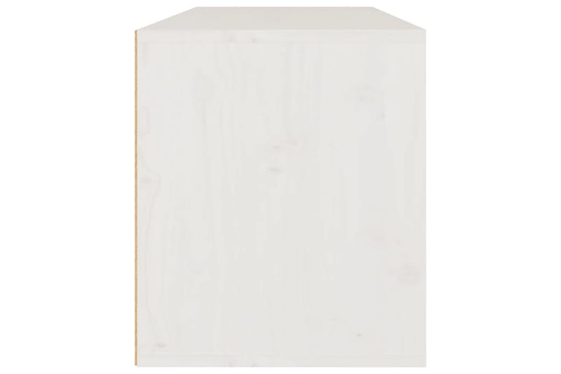 Veggskap hvit 80x30x35 cm heltre furu - Hvit - TV-benk & mediabenk