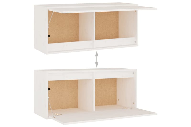 Veggskap hvit 80x30x35 cm heltre furu - Hvit - Møbler - Mediamøbel & tv møbel - TV-benk & mediabenk