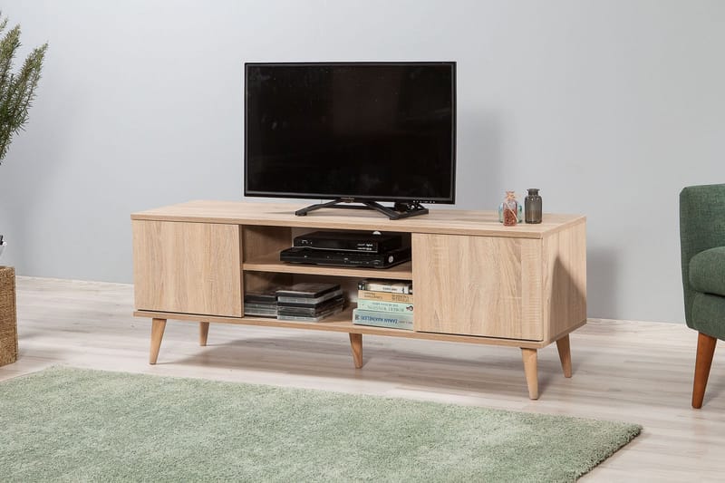 Vellavie TV-benk 140 cm - Lysebrun - Møbler - Mediamøbel & tv møbel - TV-benk & mediabenk