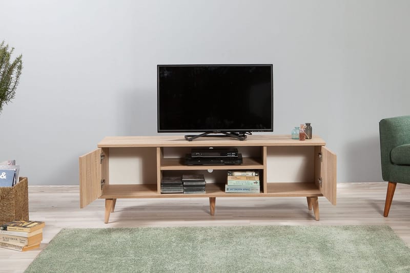 Vellavie TV-benk 140 cm - Lysebrun - Møbler - Mediamøbel & tv møbel - TV-benk & mediabenk