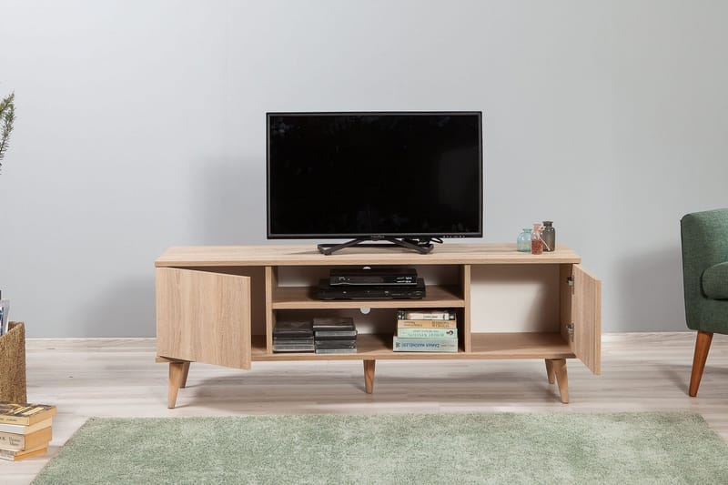 Vellavie TV-benk 140 cm - Lysebrun - Møbler - Mediamøbel & tv møbel - TV-benk & mediabenk