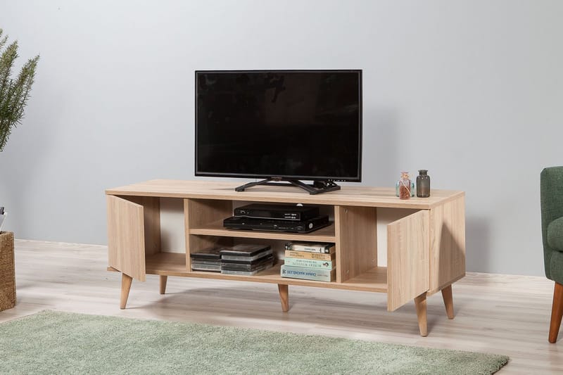 Vellavie TV-benk 140 cm - Lysebrun - Møbler - Mediamøbel & tv møbel - TV-benk & mediabenk