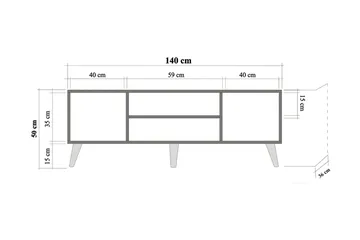 Vellavie TV-benk 140 cm med Oppbevaring i Tre - Brun - Møbler - Mediamøbel & tv møbel - TV-benk & mediabenk