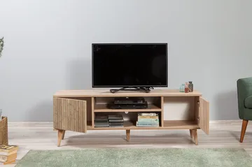 Vellavie TV-benk 140 cm med Oppbevaring i Tre - Brun - Møbler - Mediamøbel & tv møbel - TV-benk & mediabenk
