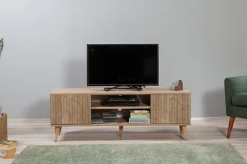 Vellavie TV-benk 140 cm med Oppbevaring i Tre - Brun - Møbler - Mediamøbel & tv møbel - TV-benk & mediabenk