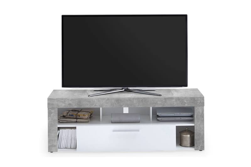 Vibio TV-benk 150 cm - Hvit/Betong - TV-benk & mediabenk