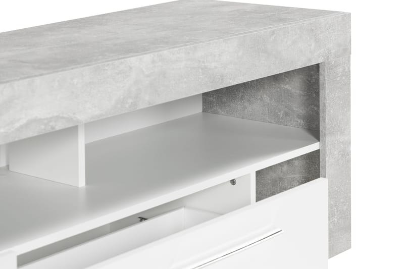 Vibio TV-benk 180 cm - Hvit/Betong - Møbler - Mediamøbel & tv møbel - TV-benk & mediabenk