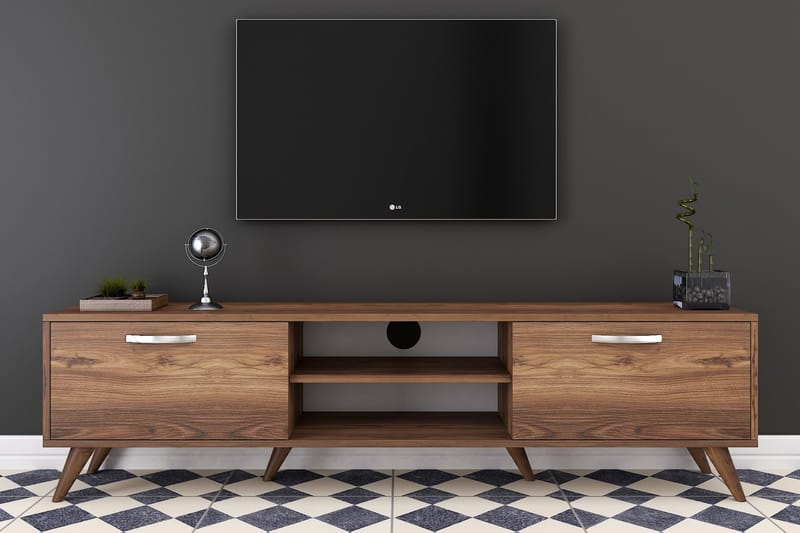Virkesbo TV-benk med Oppbevaring 180 cm - Valnøtt / Brun / Rustikk - Møbler - Mediamøbel & tv møbel - TV-benk & mediabenk