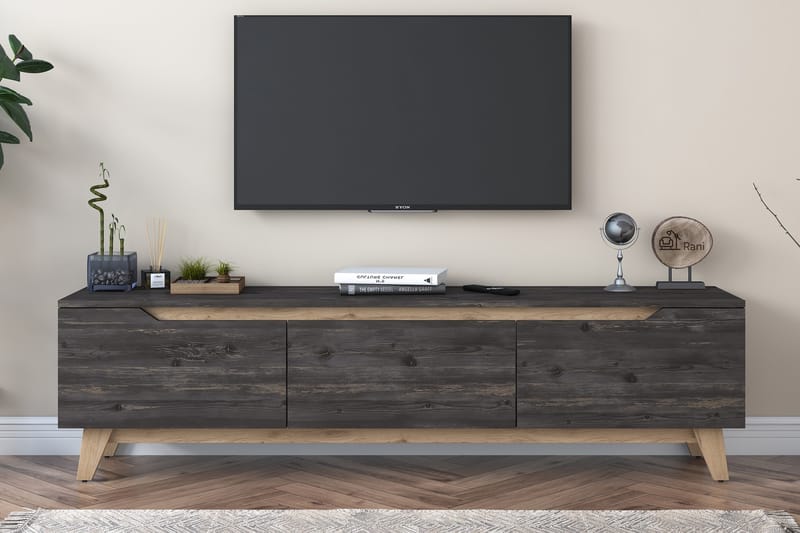 Virkesboda TV-Benk 180 cm - Svart/Brun - Møbler - Mediamøbel & tv møbel - TV-benk & mediabenk
