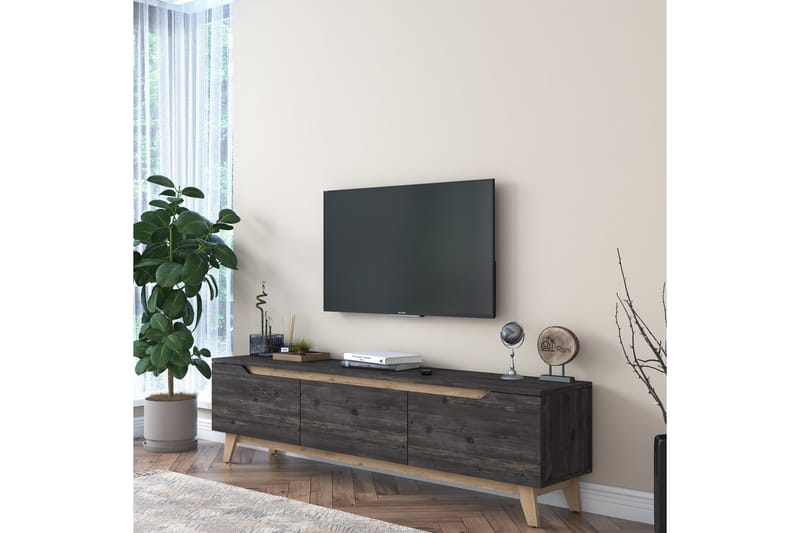 Virkesboda TV-Benk 180 cm - Svart/Brun - Møbler - Mediamøbel & tv møbel - TV-benk & mediabenk