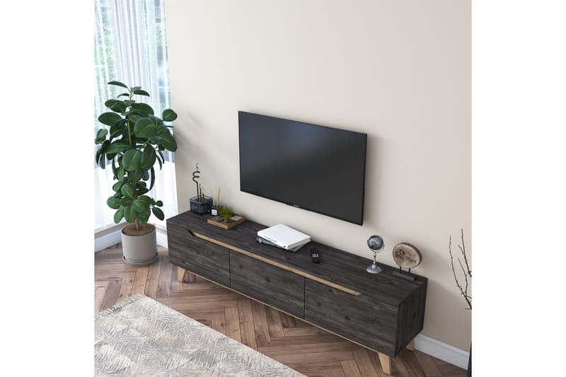 Virkesboda TV-Benk 180 cm - Svart/Brun - Møbler - Mediamøbel & tv møbel - TV-benk & mediabenk