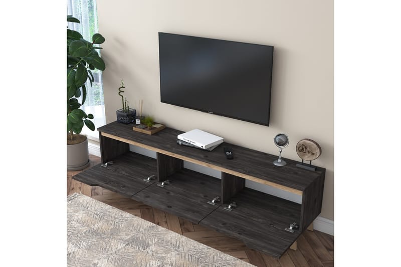 Virkesboda TV-Benk 180 cm - Svart/Brun - Møbler - Mediamøbel & tv møbel - TV-benk & mediabenk