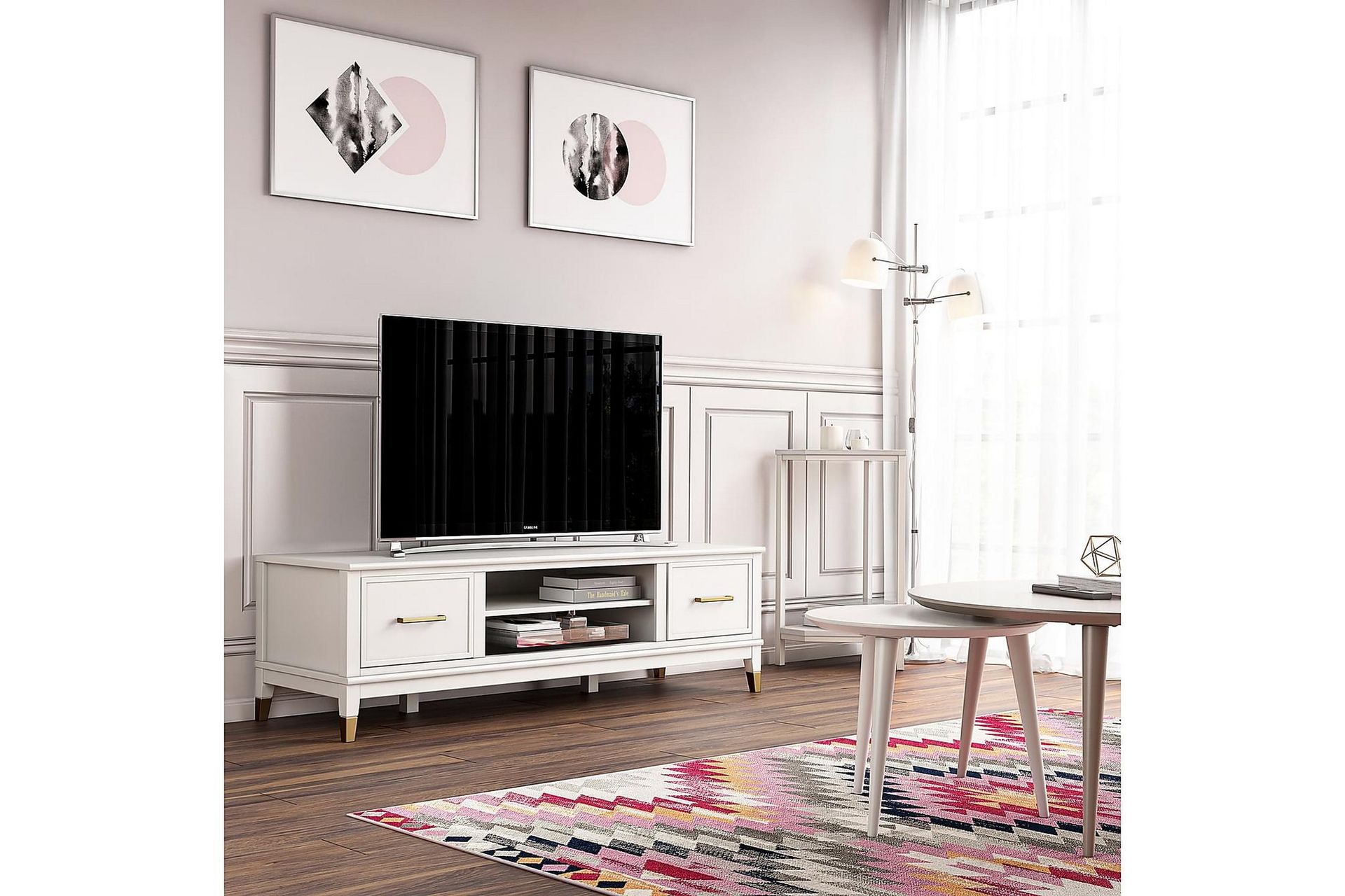 Westerleigh TV-benk 152x50 cm Hvit - CosmoLiving - Møbler - Mediamøbel & tv møbel - TV-benk & mediabenk